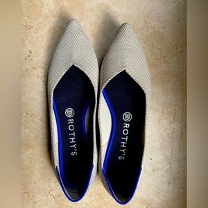 Rothy’s Retired Birdseye Flaxseed Pointed Toe Flats, Size 9, Worn Once